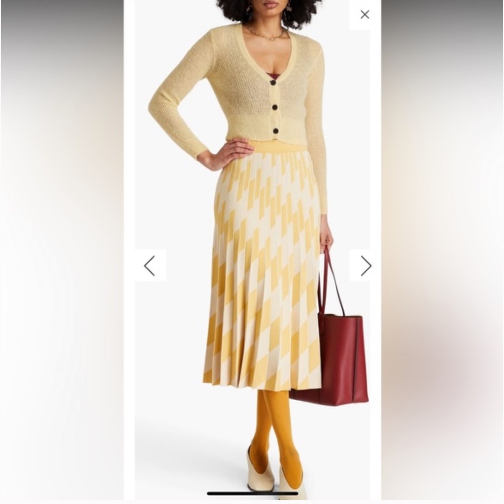 NWT Gorgeous Tory Burch Deep Pleated Knit Tech Skirt